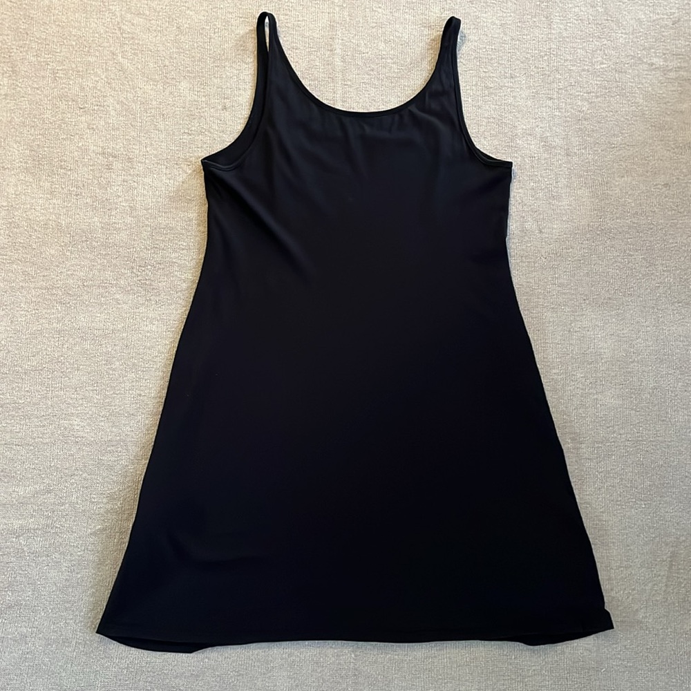 Eileen Fisher black tank dress organic cotton, M